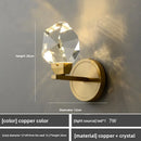 Axyaa All-Copper Crystal Wall Lamp: Modern Luxury Nordic Bedroom Light