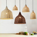 Axyaa Rattan Wicker Chandelier Pendant Light Handwoven Hanging Lamp E27 Bulb
