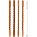 Axyaa Glass Straw Set 4 Pack for Cocktail Smoothie Bar Accessories