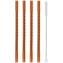 Axyaa Glass Straw Set 4 Pack for Cocktail Smoothie Bar Accessories