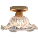 Axyaa Crystal Wood LED Ceiling Lamp Clear Glass Modern Ceiling Lights