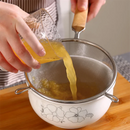 Axyaa Stainless Steel Double Ear Colander Spoon(Strainer) with Wooden Handle