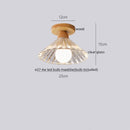 Axyaa Modern Wood Glass LED Ceiling Light for Kitchen Living Room Decor
