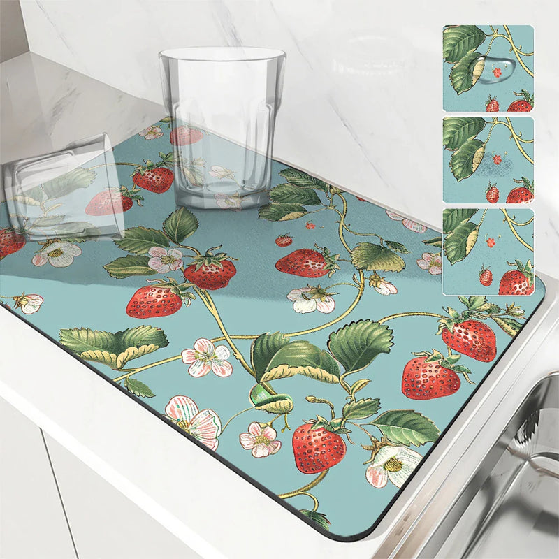 Axyaa Silicone Drying Mat - Non-Slip Heat Resistant Counter Pad