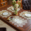 Axyaa White Lace Placemats Set of 2, Embroidered Rectangle Cup Mat, Decorative Table Mats