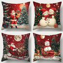Axyaa Christmas New Year Decor Pillowcase Santa Snowman Cover for Living Room Sofa