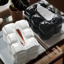 Axya Ceramic Tissue Box Square Aerated Shape Paper Extractor Storage Box, Napkin Holder