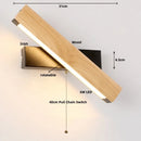 Axyaa Wood Wall Sconce Pull Chain Switch Nordic LED Stair Light Fixtures