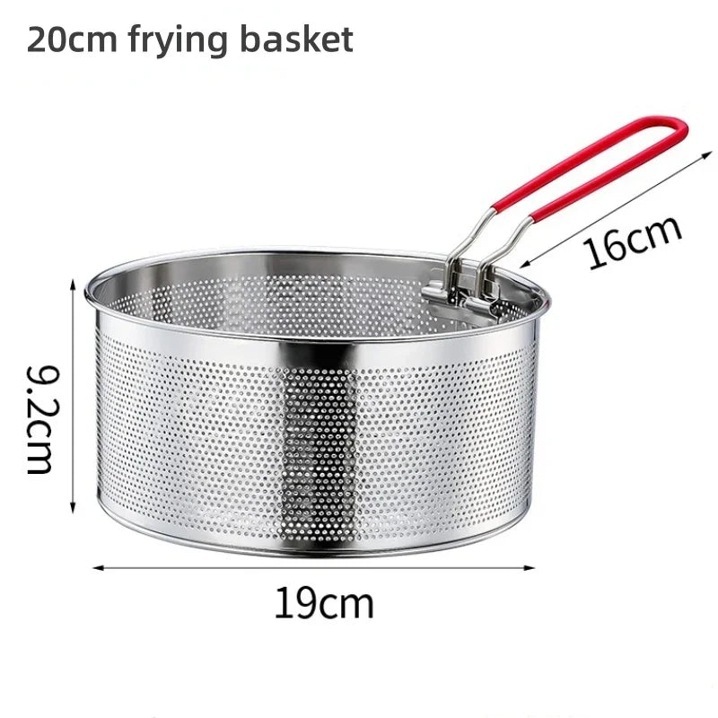 Axyaa Stainless Steel Fry Basket Strainer Spoon for Cooking French Fries