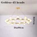 Axyaa Black Gold Chandelier with Double Glass Lampshade for Elegant Lighting