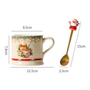 Axyaa Camellia Flower Ceramic Mug with Spoon - Festive Gift for Tea Lovers
