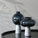Axyaa Geometric Circle Star Flower Vase - Handcrafted Glass Home Decoration
