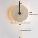 Axyaa Round Yellow Travertine Wall Light - Wabi Sabi Interior Bedside Lamp