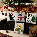 Axyaa Cat Pattern Pillow Covers for Sofa, Bedroom & Car - Rectangular Cushion Cover