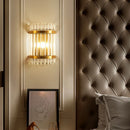 Axyaa Crystal Wall Lamp: Golden Modern Indoor LED Sconce for Bedroom, Living Room, Bathroom