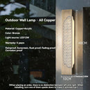 Axyaa Waterproof Copper Wall Light LED Sconce for Outdoor Porch Garden Balcony