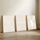 Bohemia Pink Beige Geometric Lines Art Print Wall Decor by Axyaa