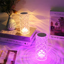 Axyaa Crystal Mini Rose Petal USB Rechargeable Decorative Table Lamp