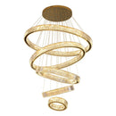 Axyaa Gold Crystal LED Round Ring Chandeliers for Ceiling Lighting
