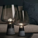 Axyaa Grey Glass LED Desk Lamp | Modern Minimalist Cement Design