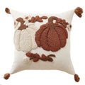 Axyaa Halloween Pumpkin Graphic Circle Velvet Embroidered Throw Pillow Case