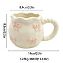 Axyaa French Ceramic Hand Pinch Bow Mug - Cute Breakfast Tea Cup Gift