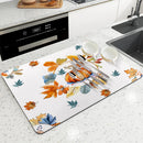 Axyaa Coffee Mat Dish Draining Pad Drain Quick Drying Kitchen Bathroom Placemat