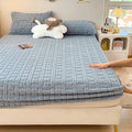Axyaa Jacquard Winter Fleece Mattress Cover, Elastic Band, Thick & Warm Bed Sheet