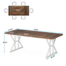 Axyaa Rustic Wood Dining Table, 70.8-Inch Rectangular Kitchen Table for 6, Metal Legs