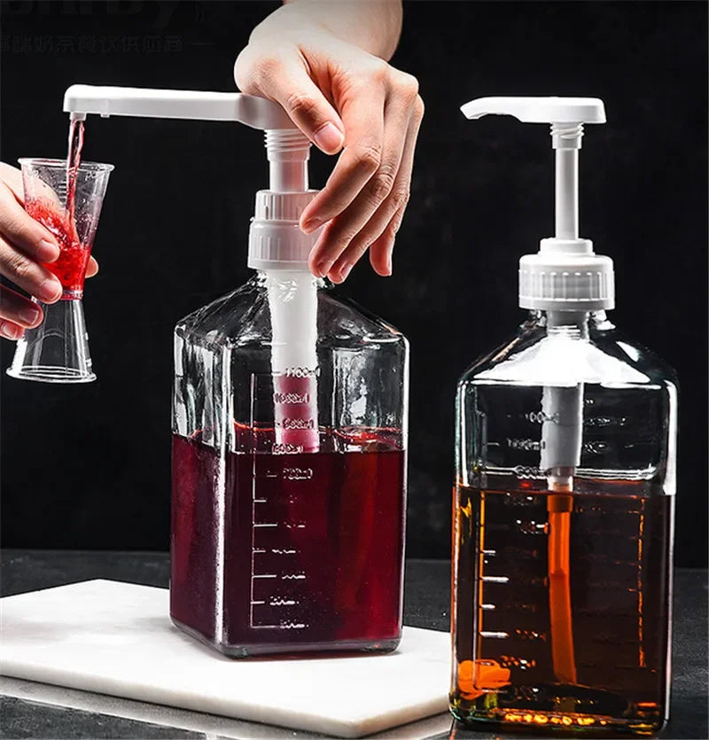 Axya Transparent Syrup Dispenser Pump Bottle Honey Jar Container