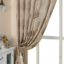 Axyaa Light Brown Floral Jacquard Curtain, European Style for Living Room, Home Balcony.