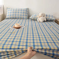 Axyaa Coarse Cotton Printed Fitted Sheet - Non-Slip Dust Cover Protector