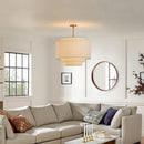 Axyaa Minimalist Japanese Style Fabric Pendant Light for Bedroom and Living Room