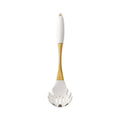 Axyaa White Gold Silicone Kitchen Utensils Set - Heat-resistant, Pasta Colander Shovel & Turner