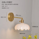 Axyaa Copper Glass LED Wall Lamp Switch Japanese Nordic Style Bedroom Bathroom Mirror Stair Light Wall Sconce