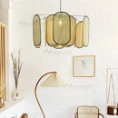 Axyaa Bamboo Woven Rattan Chandelier: Modern, Minimalist, Eastern Style Lighting