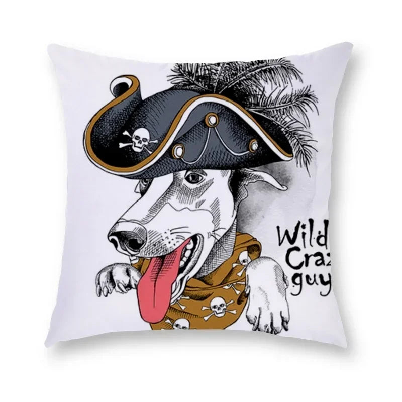 Axyaa Cartoon Dog Cushion Cover - Decorative Pillowcase for Home and Car - 45*45cm