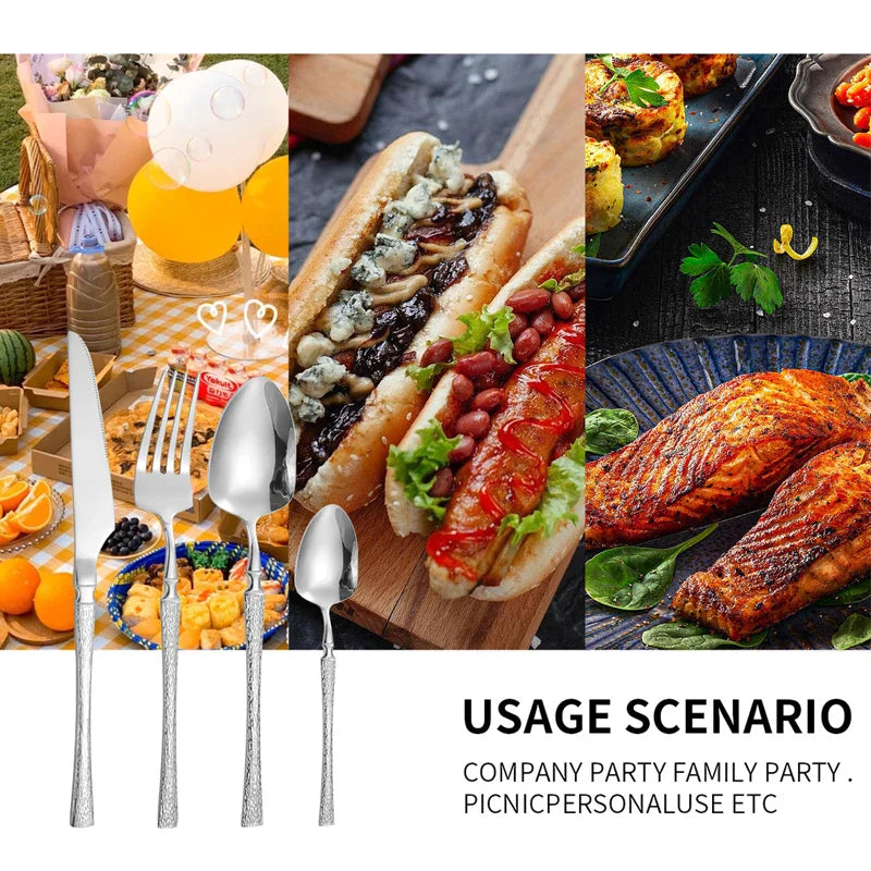 Axyaa Stainless Steel Tableware Set for Various Occasions