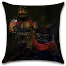 Axyaa Happy Halloween Dog Cat Linen Pillow Covers Cushion Cover Home Decor Pillowcase