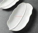 Axyaa Ceramic Banana Leaf Plate - Sushi, Dim Sum, Barbecue, Hotel Tableware