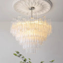 Axyaa Clear Pink Glass Tube Chandelier Luxury Ceiling Pendant Light