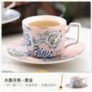 Axyaa Elegant Gold Ceramic Coffee Cup Set | European Luxury Tea Cups