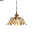 Axyaa Clear Glass LED Pendant Lamp with Knob Switch - Modern Copper Hanglamp