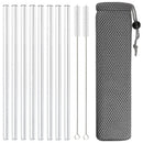 Glass Straws Set for Smoothies & Cocktails - Axyaa Eco-Friendly Reusable Straws