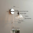 Axyaa Clear Glass Silver LED Wall Sconce, Adjustable Arm, Switch, E26 E27 Socket