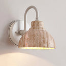 Axyaa Natural Yellow Marble Outdoor Wall Lamp - Warm E27 LED Lights
