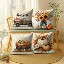 Axyaa Thanksgiving Vintage Truck & Fall Pillow Covers - Country Farmhouse Style