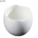 Axya Ceramic Egg Shell Dessert Bowl Set - Solid Color Tableware for Snacks & Soup