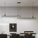 Axyaa Modern Black LED Strip Chandelier for Office, Restaurant, and Bar Tables