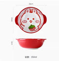 Axyaa Ceramic Double Ear Children's Rice Bowl - Microwave Safe & Cute Design